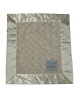 Ivory Luxe Rose Baby Security Blanket  – Soft Plush with Flat Satin Border & Personalized Embroidery Option

