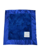 Soft Electric Blue Luxe Bella Baby Security Blanket with Satin Trim, Plush on Both Sides, Personalized Option for Infants and Toddlers