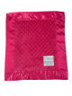 Raspberry Minky Dot Baby Security Blanket – Soft Plush Fabric with Satin Borde Personalized Embroidery Option