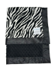 Black Zebra Minky Print Baby Blanket with Minky Dot Back and Satin Border – Ultra Soft | My Blankee