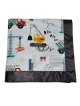 Dig Dig Minky Dot Charcoal Softest Baby Satin Border Receiving Blankets
