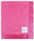 Minky Dot Hot Pink baby blanket with ultra-soft textured plush fabric and smooth satin border, perfect for newborn comfort and cuddling.