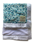 Blue floral Pima cotton baby blanket with soft white luxe backing and white satin border. Cozy, stylish, and perfect for personalizatio