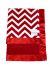Big Chevron Red baby blanket with plush Red Minky Dot fabric and silky satin trim – ultra-soft, cozy, and perfect for snuggles and strollers.