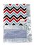 Chevron Multi-Color Minky baby blanket with plush Minky Dot Blue back & silky blue satin trim – ultra-soft, cozy, and perfect for snuggles.