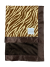 Zebra Minky butter brown blanket with plush Minky brown back and silky satin trim, ultra-soft, stylish, and perfect for snuggling and gifting.