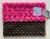 Luxe Snail Raspberry With Minky Dot Chocolate Brown Security Blanket 14" X 17" 