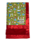 Green cotton baby blanket with playful car print, red luxe soft back, and bright red satin border. Perfect for babies and toddlers.