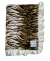 Tiger print Minky blanket with silky ivory satin ruffle trim, ultra-soft and luxurious, perfect for snuggling, nursery decor, and gifting.