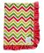 Chevron Multi Color Coral Minky Receiving Satin Ruffle Baby Blanket – ultra-soft plush fabric with silky satin ruffle trim for extra comfort.