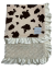 Cow Print Brown and cream With Luxe Rose Cream Ruffle Baby Blanket