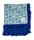 Pick A Bunch Blue Pima cotton baby blanket with electric blue luxe rose fabric and ruffle satin trim. Personalized embroidery option.