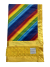 Bright rainbow satin stripes on mango luxe rose minky blanket. Ultra soft, colorful, and cozy baby blanket with silky trim. Made in the USA.

