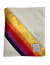 Cream Luxe baby blanket with rainbow SunRays satin trim, ultra-soft stroller-size plush perfect for cozy naps, travel, and colorful baby style