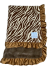 Zebra butter brown Minky blanket with plush Luxe Bella brown back and silky satin ruffle trim, ultra-soft, stylish, and perfect for gifting.
