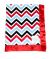 Chevron Multi Color Blue Minky Baby Blanket with ultra-soft plush fabric and silky red satin trim – cozy, stylish, and made in the USA.