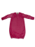 3–6 Months Baby Night Gown in Raspberry Minky Dot with Long Sleeves and 100% Pima Cotton Jersey Lining