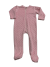 2T pink minky dot footie romper with front zipper and soft 100% Pima cotton jersey lining for breathable warmth and comfort.

