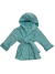 12-month teal baby bath robe made from soft pima cotton with hood and belt – cozy post-bath comfort for babies
