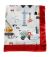 Construction-themed print featuring cranes, trucks, and building elements With Red Satin Border Soft Receiving Blanket.