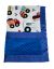 Soft Construction-Themed Baby Blanket with Trucks & Diggers, Featuring Plush Blue Minky Fabric & Satin Trim – Perfect for Gifting & Customization."