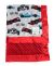 Race Car Baby Blanket with Checkered Flags, Plush Red Dimple Minky & Silky Satin Trim – Soft, Cozy & Customizable Baby Gift by My Blanke.