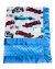 Race Car Baby Blanket with Checkered Flags, Plush Blue Dimple Minky & Silky Satin Trim – Soft, Cozy & Customizable Baby Gift by My Blanke."