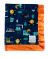 Hit The Road Navy Baby Blanket with Silky Orange Satin Trim – Soft, Cozy & Customizable Baby Gift by My Blanke.