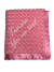 Personalized pink luxe rose baby receiving blanket with embroidered text "Tamara You are loved" in cursive, soft plush fabric.