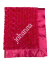Personalized red luxe rose baby blanket with embroidered name "Johanna," featuring soft plush fabric and silky satin trim.