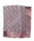 Personalized light pink luxe rose baby blanket with embroidered name "Maggie," featuring soft plush fabric and a silky satin border.