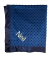 Navy blue minky dot blanket with Arial ivory thread embroidery – My Blankee