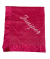Raspberry minky dot blanket with Allura white thread embroidery and satin border