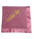 Rose pink minky dot baby blanket with gold embroidery