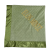 Sage green minky dot blanket with Bodoni metallic gold embroidery and satin border