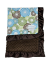 Circle Wind Pima Cotton Baby Blanket with Chocolate Brown Minky Dot Backing and Ruffle Satin Trim, Personalized Option for Babies