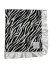 Black and white zebra print Minky blanket with silky white satin ruffle trim, ultra-soft and luxurious, perfect for snuggling and gifting.