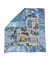 Safari Print Minky Security Lovey blanket with plush fabric & silky blue satin trim – ultra-soft, cozy, perfect for babies & toddlers.