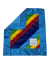Rainbow Minky Security Lovey blanket with plush fabric & silky blue satin trim – ultra-soft, cozy, perfect for babies & toddlers.

