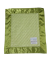 Sage green minky dot baby security blanket with silky satin border, ultra-soft and cozy, perfect for infants, toddlers, and travel comfort.