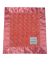 Coral Luxe Rose Baby Security Blanket – Soft Plush with Flat Satin Border & Personalized Embroidery Option