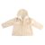Lightweight cream jacket with sueded fuzzy texture and hood. Soft and breathable outerwear for cozy comfort in transitional weather.